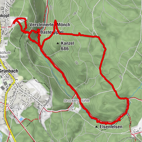 Grünbach, Basteigipfel und Kanzel