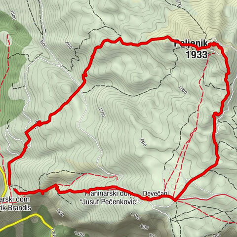 Galica - Devecani - Paljenik 1936 hm Bosnien und Herzegowina