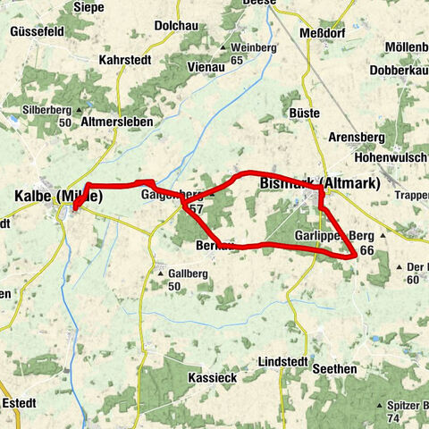 Around Kalbe (Milde) - A bike route to Könnigde (Altmark)