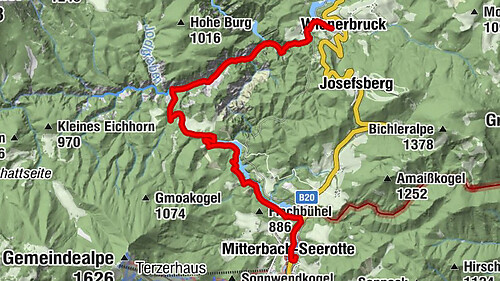 Wienerbruck - Ötschergräben - Erlauf Reservoir - Mitterbach