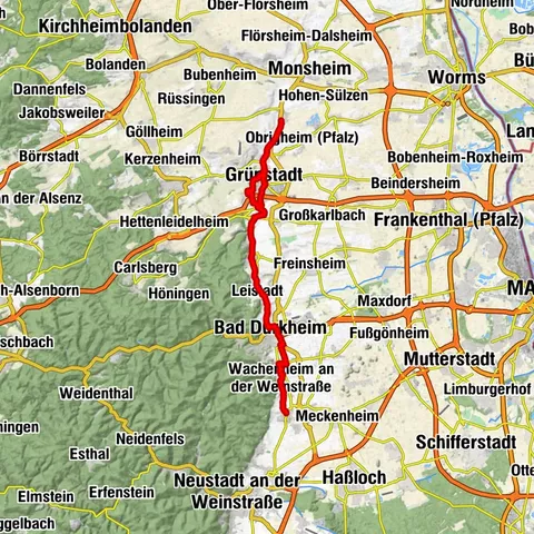 Cykeltur Deutsche Weinstraße / 3. etape Deidesheim - Bad Dürkheim