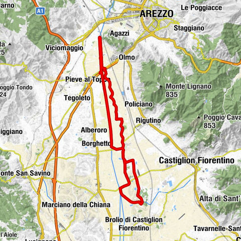 Arezzo:  Galleria allacciante dei Rii Castiglionesi in Brolio