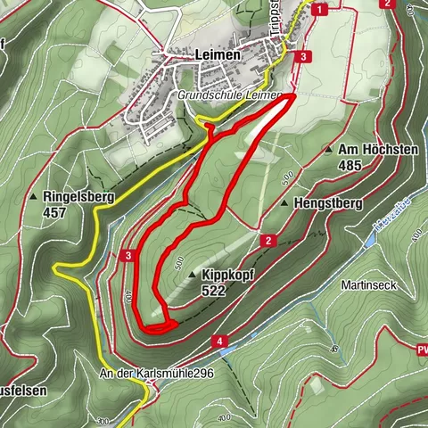 Tour to the Geißenschlupf rocks and the "Schöner Aussicht" near Leimen/Pfalz