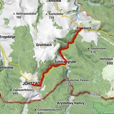 Jöhstadt to Steinbach through the Preßnitz valley