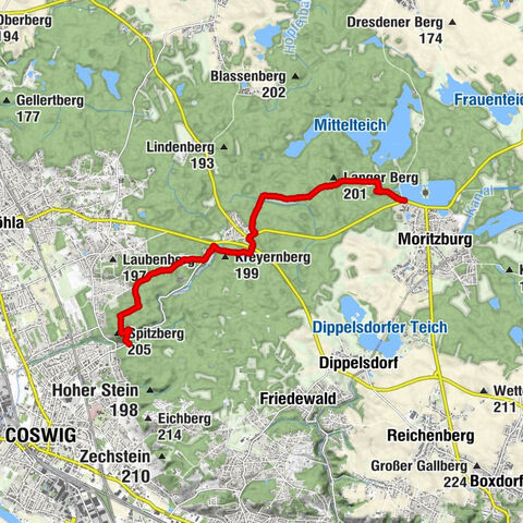 Moritzburg Kalkreuther Straße-Coswig Spitzgrundmühle