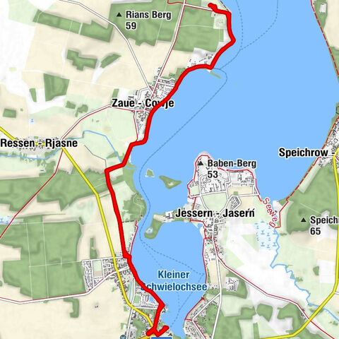 Waldklause - Zaue - Cowje - Bosche-Berg - Gasthaus Hafenterrasse