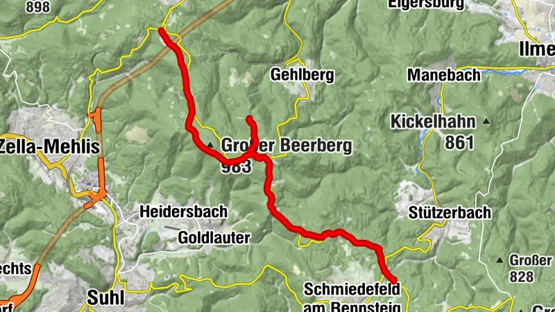 Hike Oberhof - Rennsteig Train Station