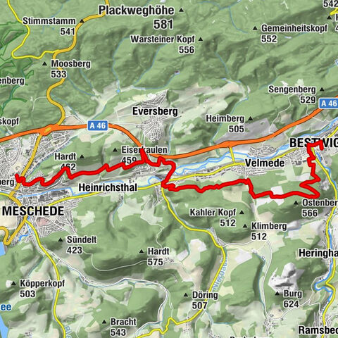 Spiritual route from the mountain monastery Bestwig to the Abbey Königsmünster (Monastery route south)