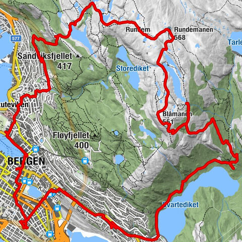 Flagghaugen - Rundemanen - Blåmanen - Knutepunktet
