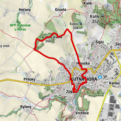 Žižkov - Kaple Božího těla - Malý Kuklík - Velký Kuklík