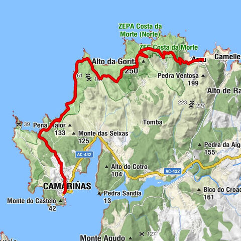 Arou - Alto da Cruz - Pedra da Ortiga - Camariñas