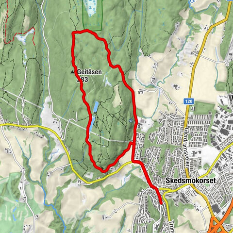 Lillestrøm - Skedsmokorset - Tæruddalen - Geitåsen