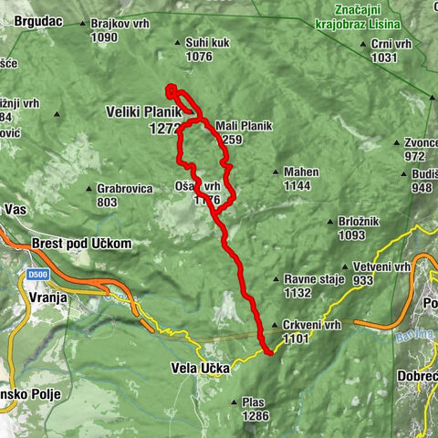 Planinarski dom Poklon - Ošalj vrh - Mali Planik - Veliki Planik