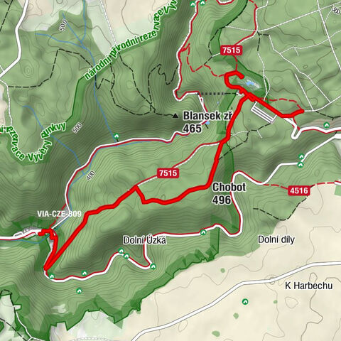 Suchdol v Moravském krasu - Chobot - Dolní můstek - Chata Macocha