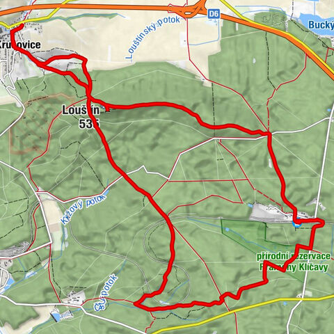 U Lípy - Krušovice - Louštín - Merkovka