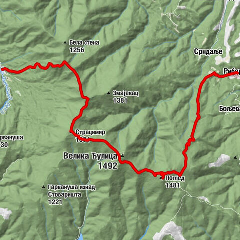 Рибарска Бања - Поглед - Велика Ђулица - Планинарски дом „Жарко Жарић“