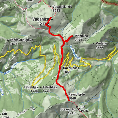 Čakor pass - Planinica - Vaganica - strong spring