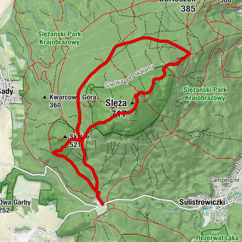 Przełęcz Tąpadła - Skalne - Ślęża - Dom Turysty PTTK na Ślęży im. R Zmorskiego