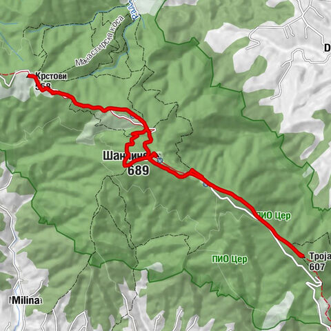 Липове воде - Шанчине - Тројанов град - Црква Светог Јована Шангајског