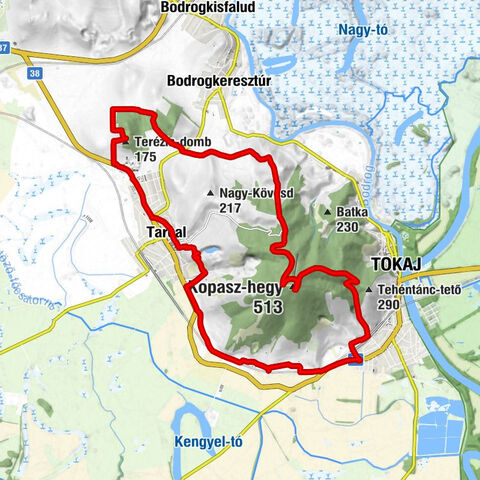 Binét - Tokaji-hegy - Szentkereszt - Tokaj