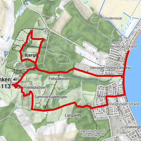 Skamlingsbanken - Grønninghoved Strand - Binderup Strand - Bjerget