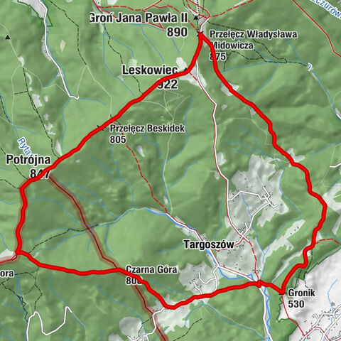 Wieczorki - Leskowiec - Potrójna - Na Beskidzie