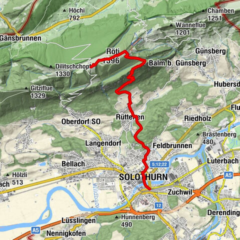 Solothurn - Balmfluechöpfli - Röti - Weissenstein