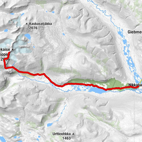Nikkaluokta - Vierranvárri - Kebnekaise sydtoppen