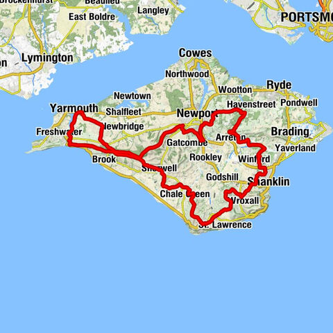Carisbrooke - Appuldurcombe Down - Limerstone Down - Mottistone Down