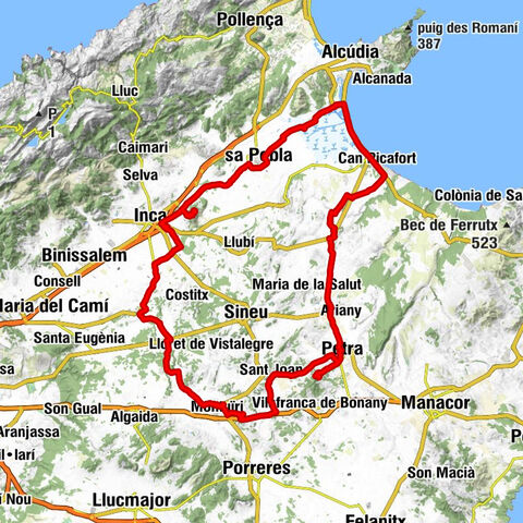 Platja de Muro - Santa Margalida - Puig de Son Sastre - Sant Albert Magne