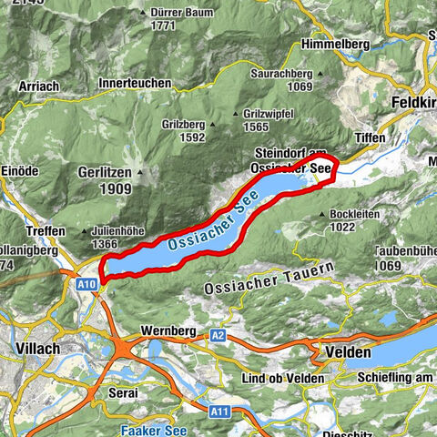 Lake Ossiach cycle path - R2 and R2A