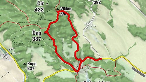 Pavličky - Lešnice - Viklan - Čap