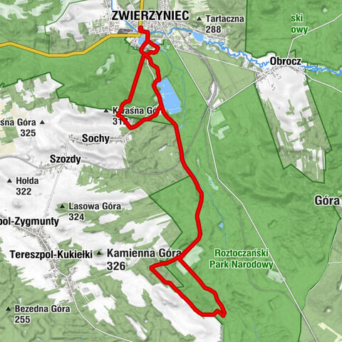 Zwierzyniec - Bukowa Góra - Malowany Most - Florianka