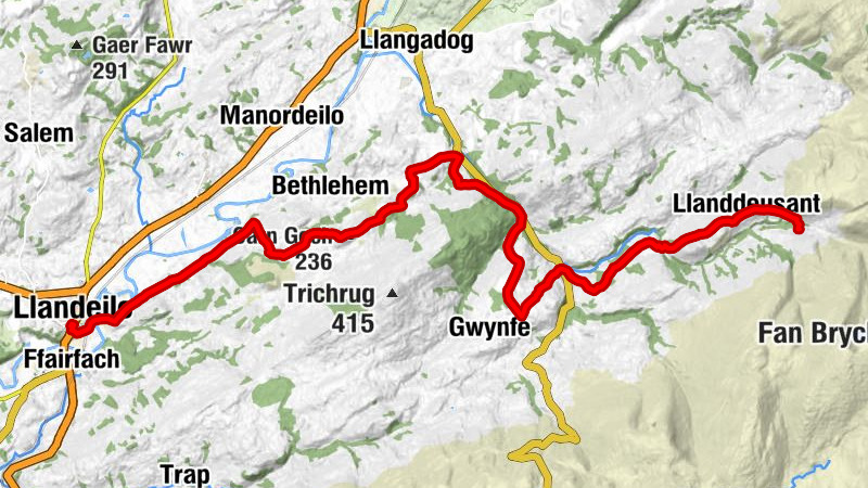 Llandeilo - Kunzan Tandoori - Carn Goch - Llanddeusant