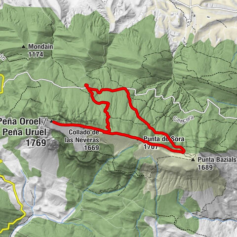 El Parador (Oroel) - Collado de las Neveras - Peña Oroel / Peña Uruel - Punta de Sora
