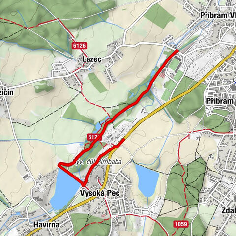 Příbram - studánka - Vysoká Pec - Vysoká Pec u Bohutína