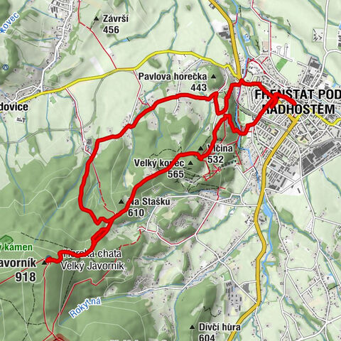 Frenštát pod Radhoštěm - Na Stašku - Velký Javorník - U parku