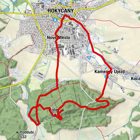 Rokycany - Kotel - Kamenný Újezd - Nové Město