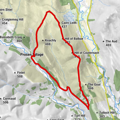 Prosen Village - Hill of Balbae - Hill of Couternach - Craigs of Lethnot