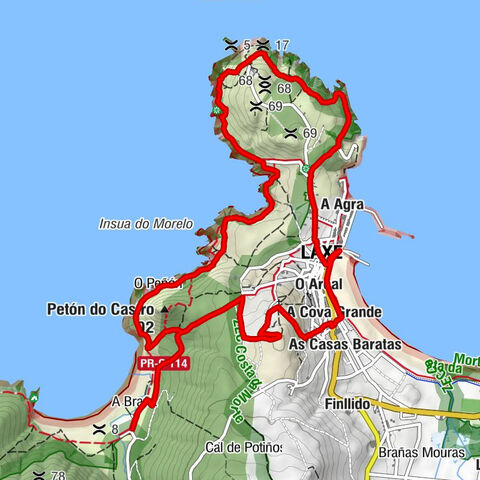 A Braña - Taberna Áncora - Igrexa de Santa María da Atalaia - Petón do Castro