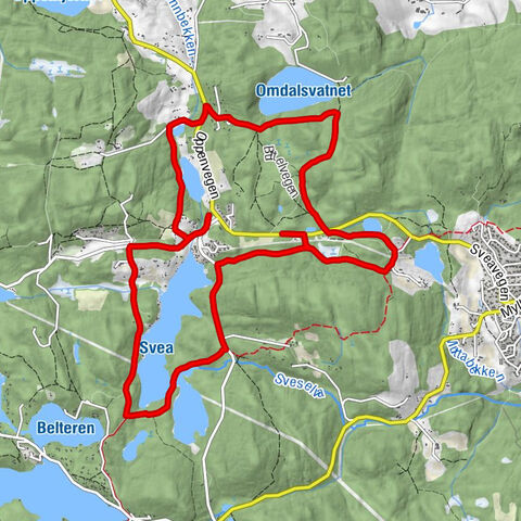 Allmenningsgrinna - Flatlasætra - Nordstrandkollen - Sveakanalen