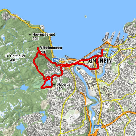 Nerbyen - Våttakammen - Blyberget - Ilen kirke