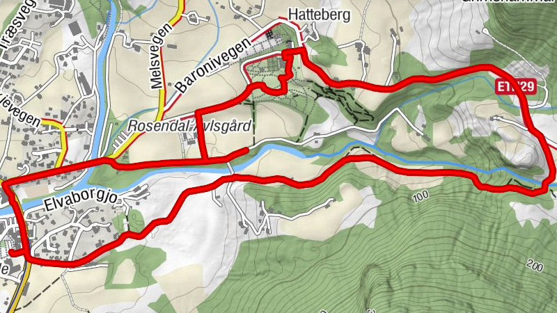 Rosendal - Hattebergfossen - Hatteberg - Snikkeriet