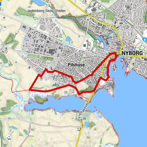 Nyborg - Avnslev Dyrehave - Hjulby Dyrehave - Ravnekær