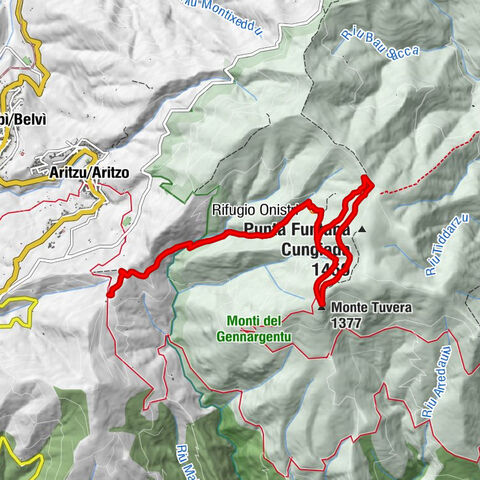 Aritzu/Aritzo - Rifugio Onistri - Monte Tuvera - Rifugio Forestale