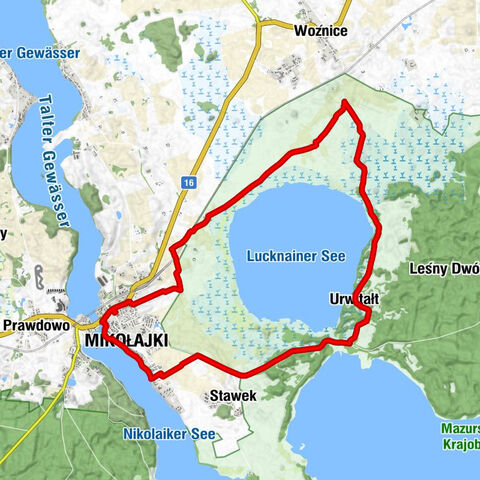 Port Mikołajki - Kosmanka - Pod Łabędziem - Mikołajki