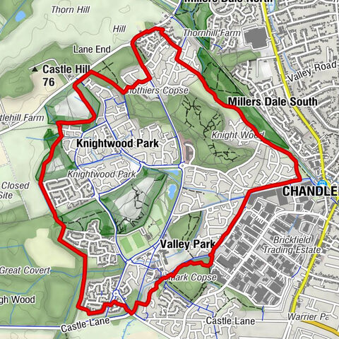 Valley Park - Knightwood Park - Millers Dale South - Chandler's Ford