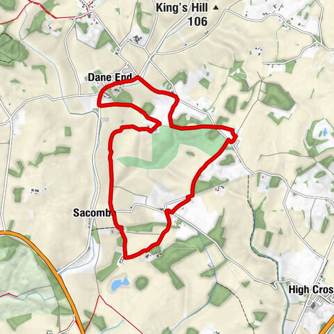 Dane End - Potter's Green - Sacombe Green - St Catharine