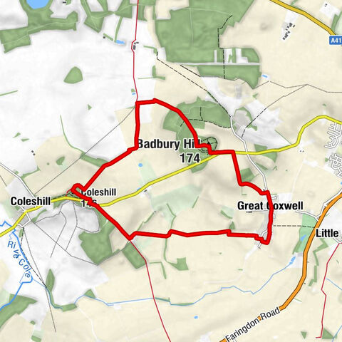 Great Coxwell - Coleshill - Swindon - Badbury Hill