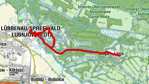 Sankt-Nikolai-Kirche - Lübbenau/Spreewald - Lubnjow/Błota - Leipe - Lipje - Lehde - Lědy